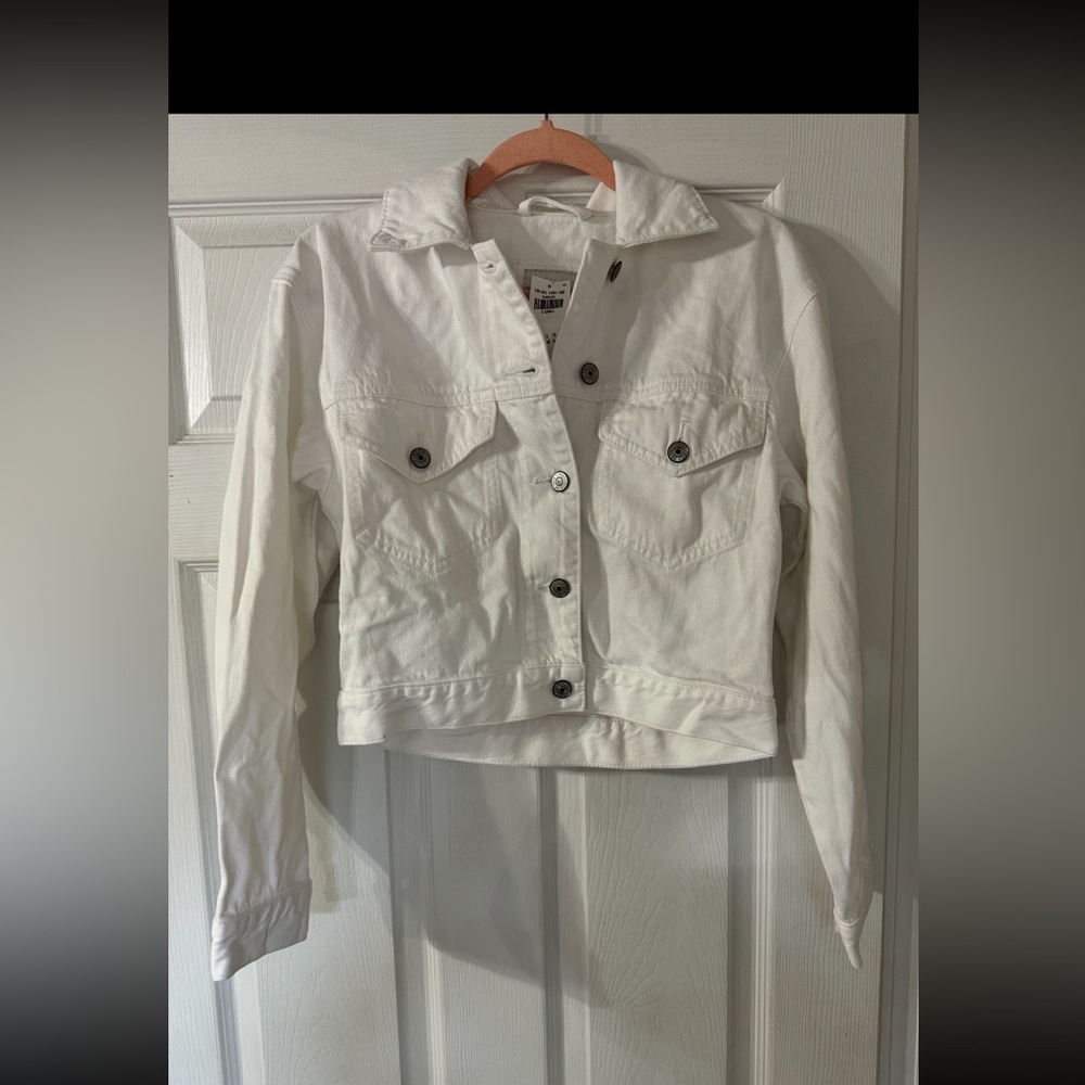 Drapey cropped denim jacket